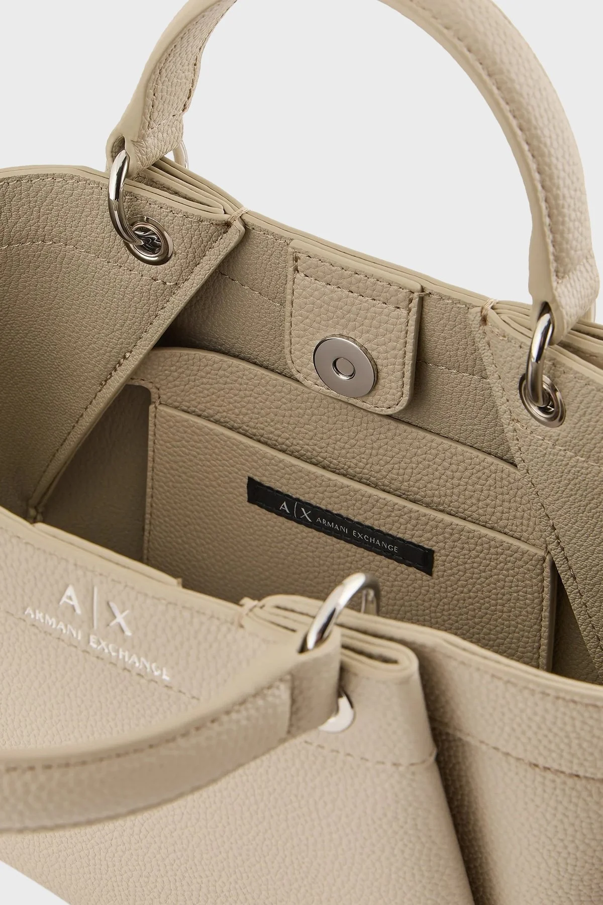 Armani Exchange Logolu Çıkarılabilir Askılı Bayan Çanta 942927 CC783 14349 BEJ - 5
