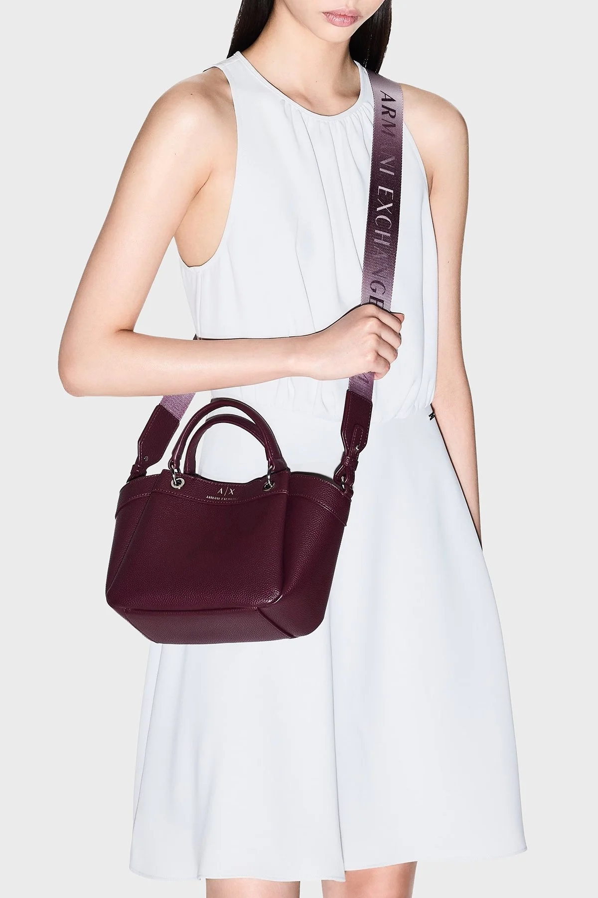 Armani Exchange Logolu Çıkarılabilir Askılı Bayan Çanta 942927 CC783 UA343 BORDO - 9