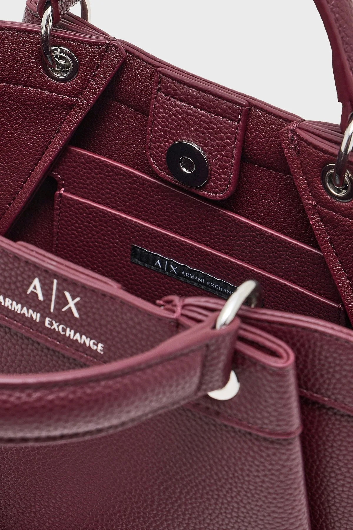 Armani Exchange Logolu Çıkarılabilir Askılı Bayan Çanta 942927 CC783 UA343 BORDO - 12