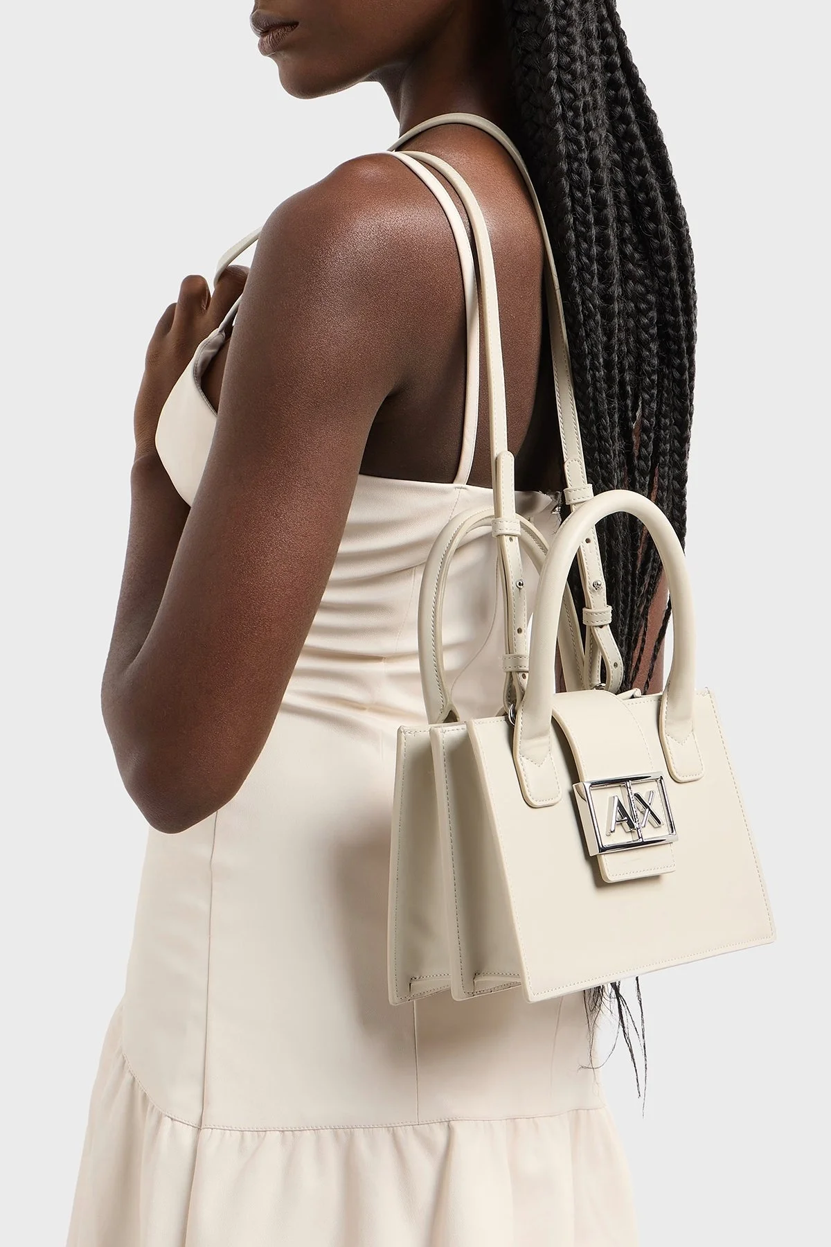 Armani Exchange Logolu Çıkarılabilir Askılı Bayan Çanta XW000306 AF12039 U1095 BEJ - 10