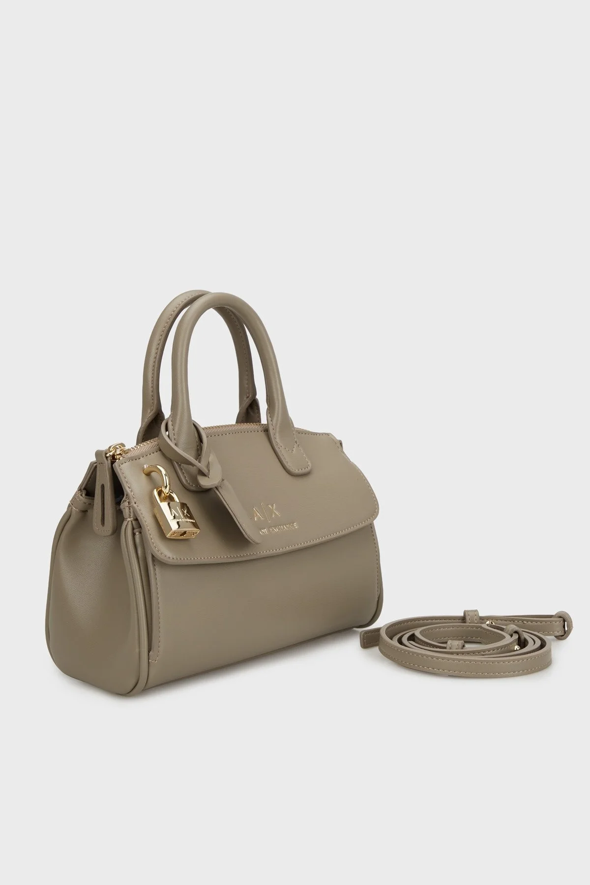 Armani Exchange Logolu Çıkarılabilir Askılı Bayan Çanta XW000395 AF12040 U6242 BEJ - 3