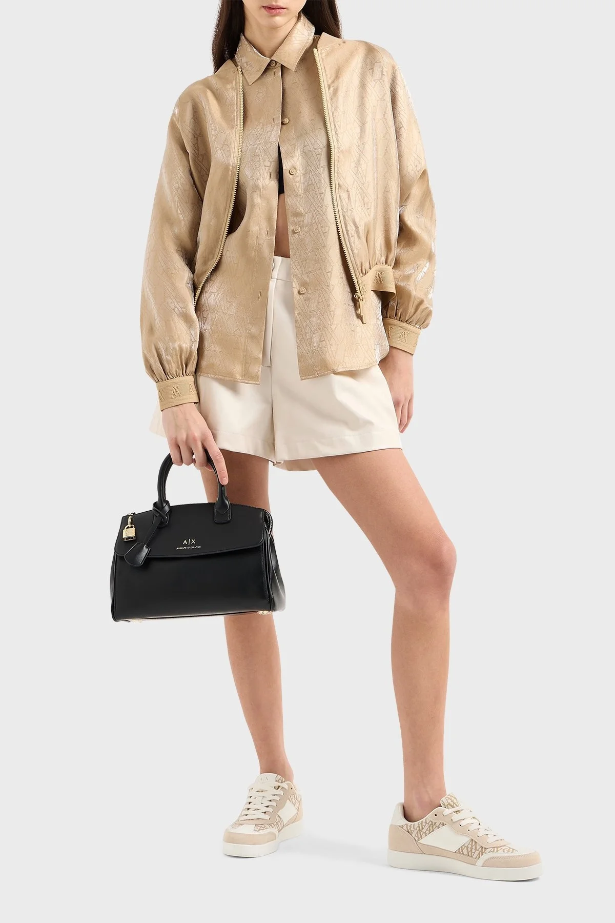 Armani Exchange Logolu Çıkarılabilir Askılı Bayan Çanta XW000395 AF12040 UC001 SİYAH - 10