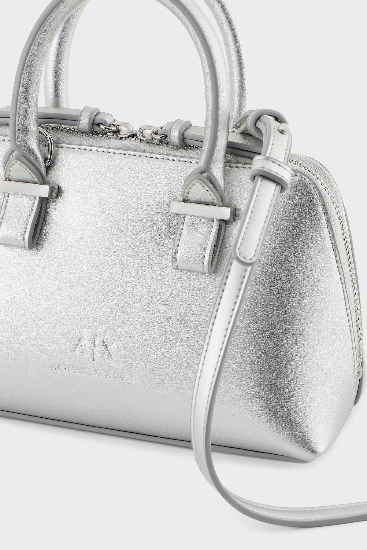 Armani Exchange Logolu Çıkarılabilir Askılı Bayan Çanta XW000938 AF13686 M8040 GÜMÜŞ - 10