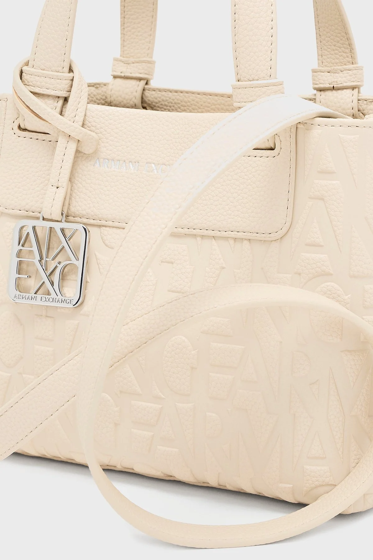 Armani Exchange Logolu Çıkarılabilir Askılı Bayan Çanta XW001576 AF15774 U1092 BEJ - 6