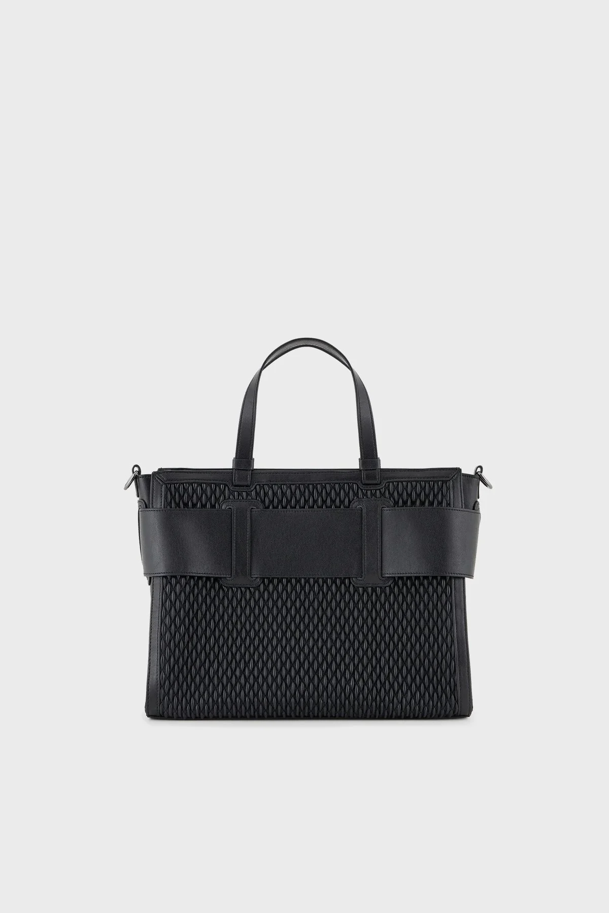 Armani Exchange Logolu Çıkarılabilir Askılı Delikli Tote Bayan Çanta 942690 4F798 00020 SİYAH - 4