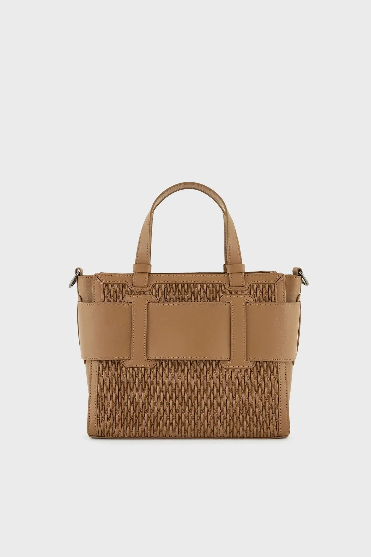 Armani Exchange Logolu Çıkarılabilir Askılı Delikli Tote Bayan Çanta 942690 4F798 14949 TABA - 4