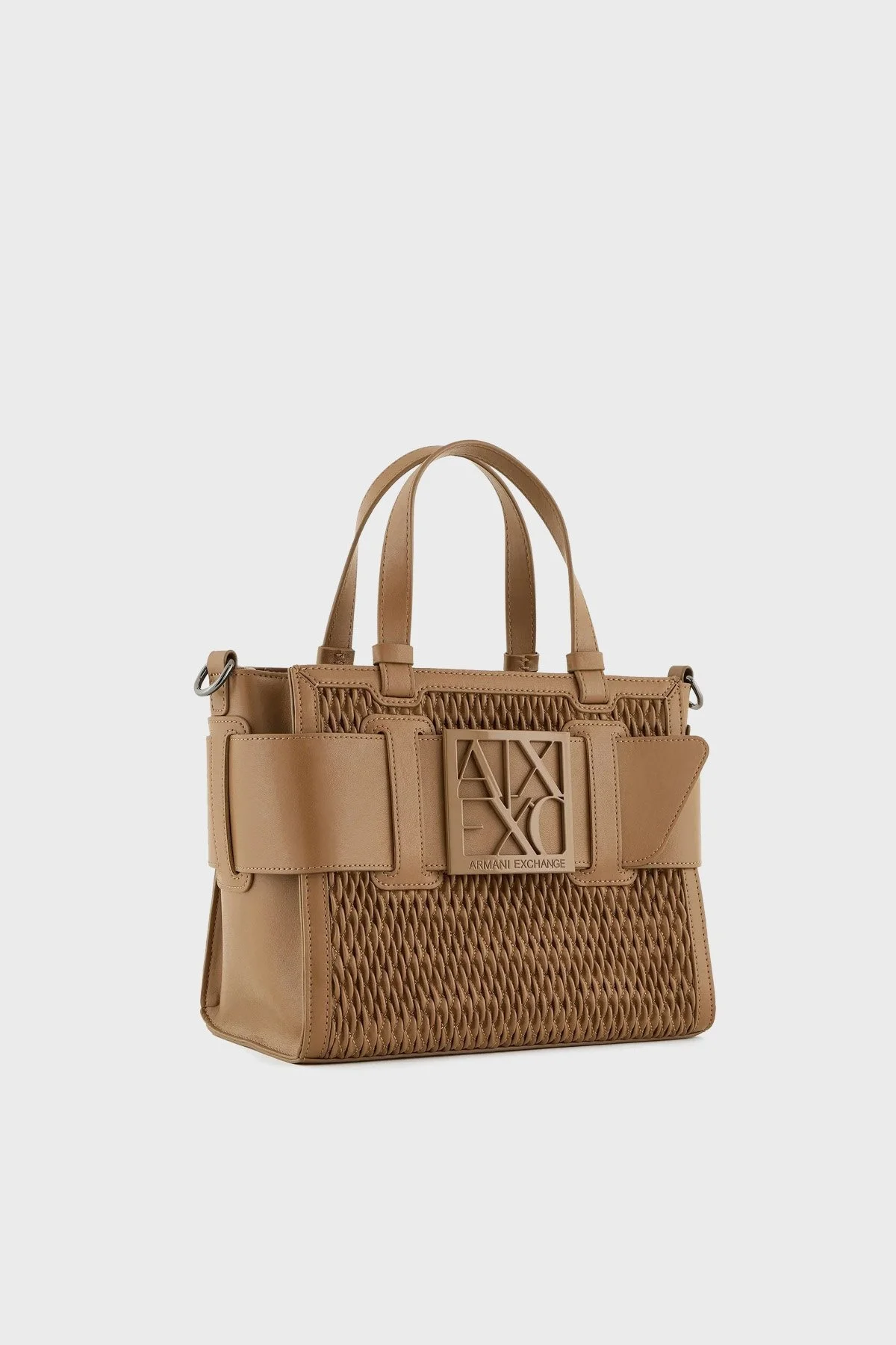 Armani Exchange Logolu Çıkarılabilir Askılı Delikli Tote Bayan Çanta 942690 4F798 14949 TABA - 5