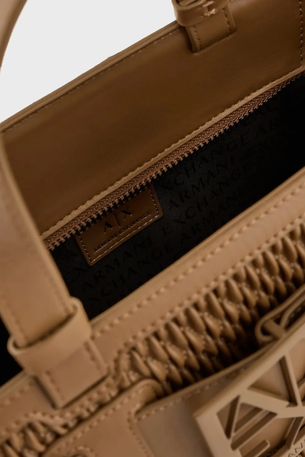 Armani Exchange Logolu Çıkarılabilir Askılı Delikli Tote Bayan Çanta 942690 4F798 14949 TABA - 6