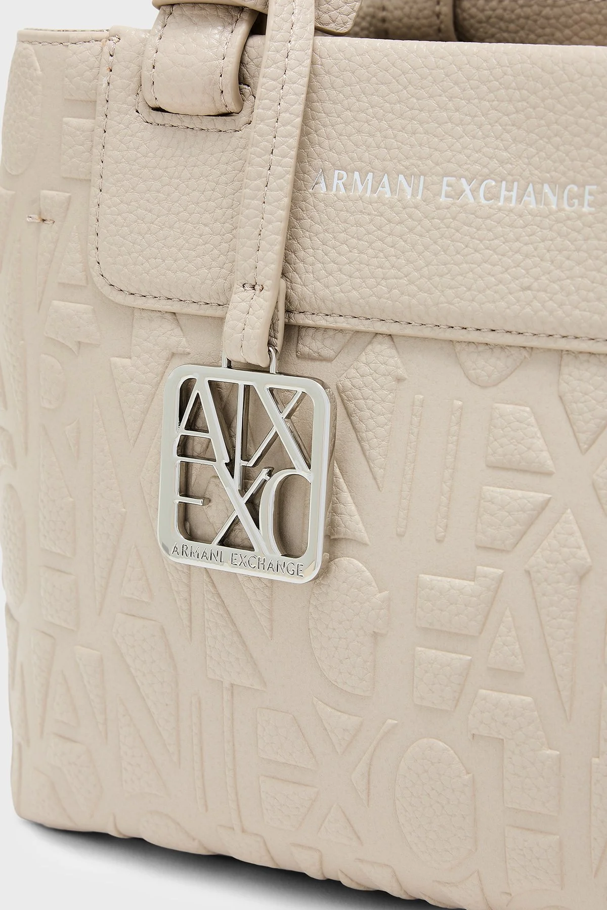 Armani Exchange Logolu Çıkarılabilir Askılı Kadın Çanta XW001576 AF15774 U6208 Ekru - 6