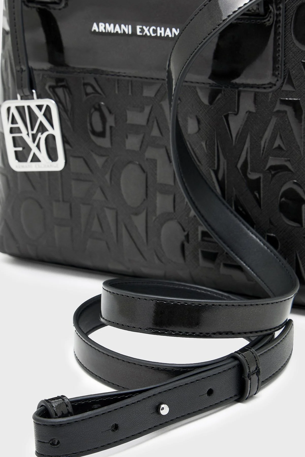 Armani Exchange Logolu Çıkarılabilir Askılı Kadın Çanta XW001576 AF17290 UC001 Siyah - 6