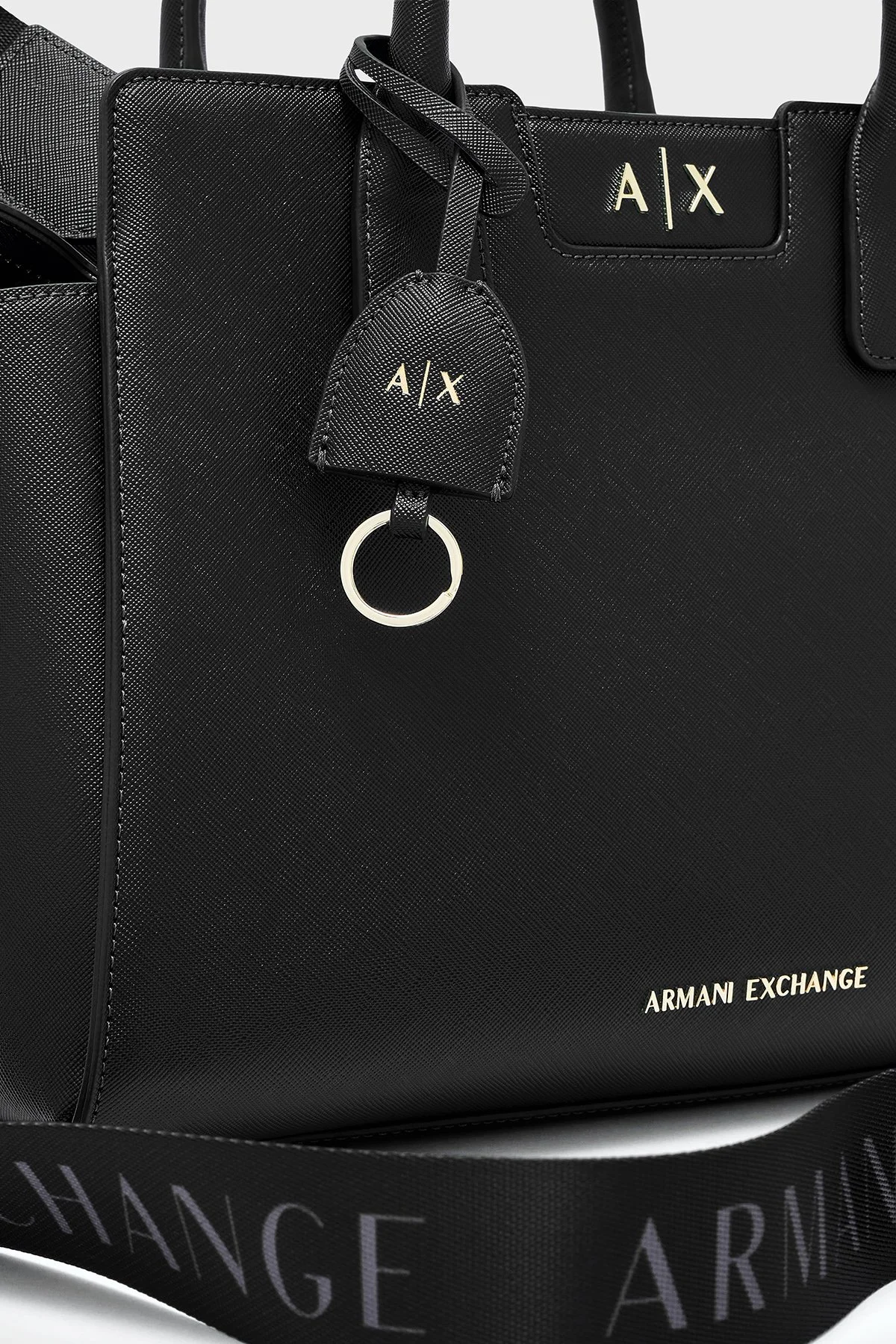 Armani Exchange Logolu Çıkarılabilir Askılı Kadın Çanta XW002158 AF26570 UC001 Siyah - 6
