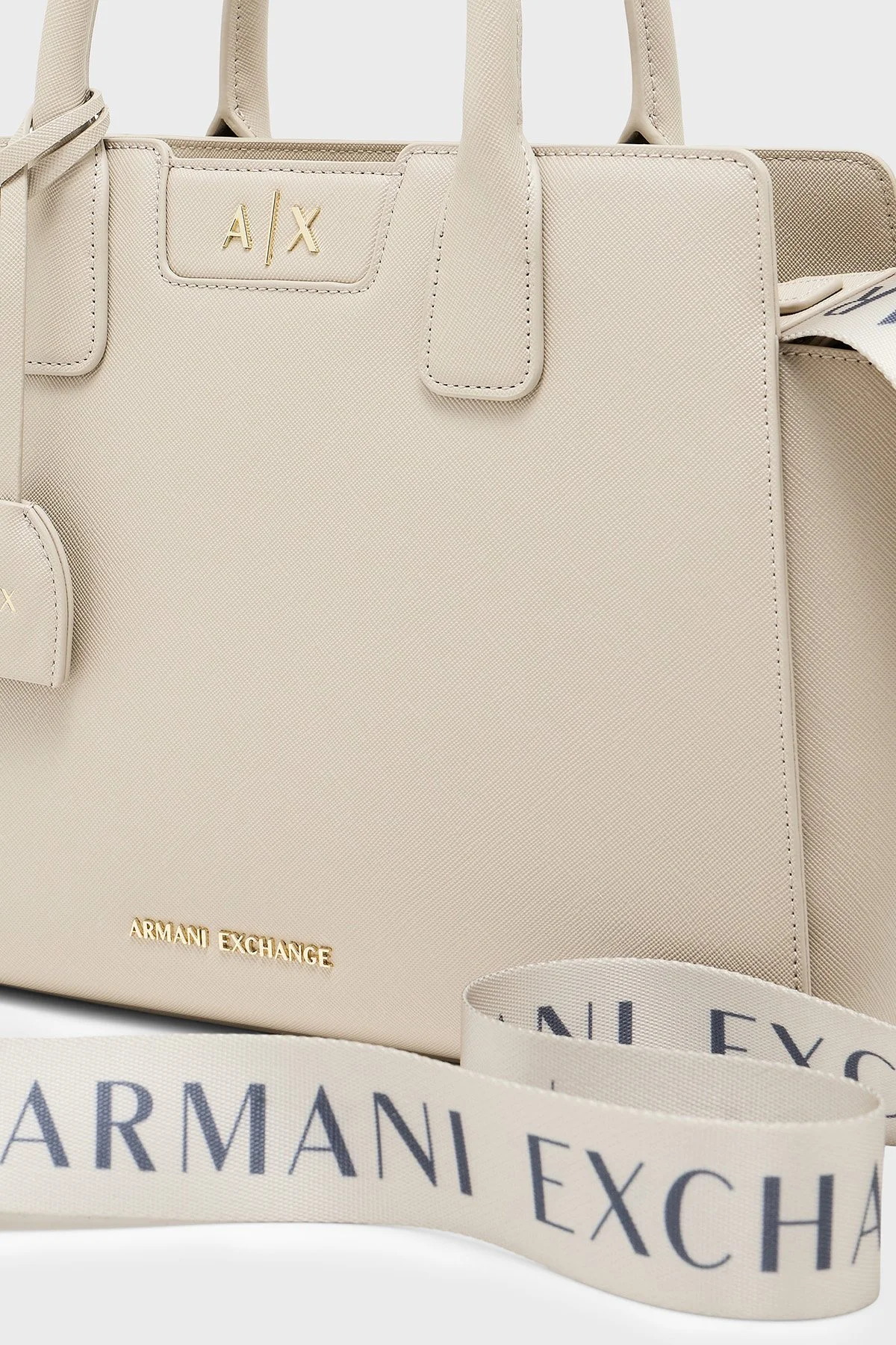 Armani Exchange Logolu Çıkarılabilir Askılı Kadın Çanta XW002159 AF26570 U6208 Ekru - 6