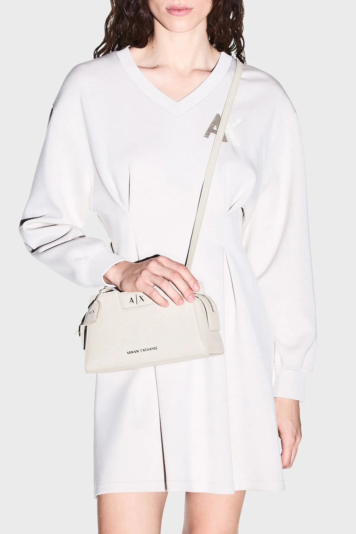 Armani Exchange Logolu Çıkarılabilir Askılı Kadın Çanta XW002160 AF26570 U6208 Ekru - 2