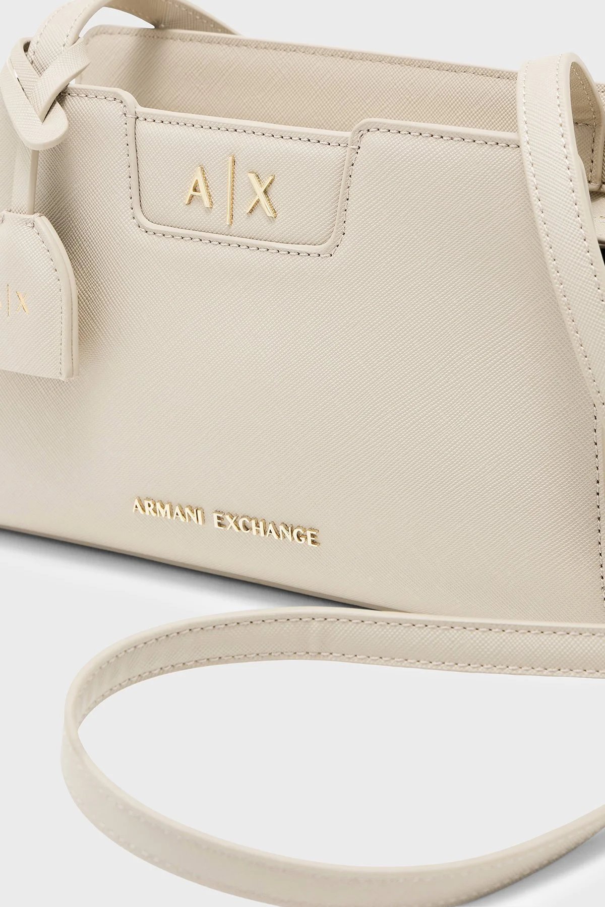 Armani Exchange Logolu Çıkarılabilir Askılı Kadın Çanta XW002160 AF26570 U6208 Ekru - 5