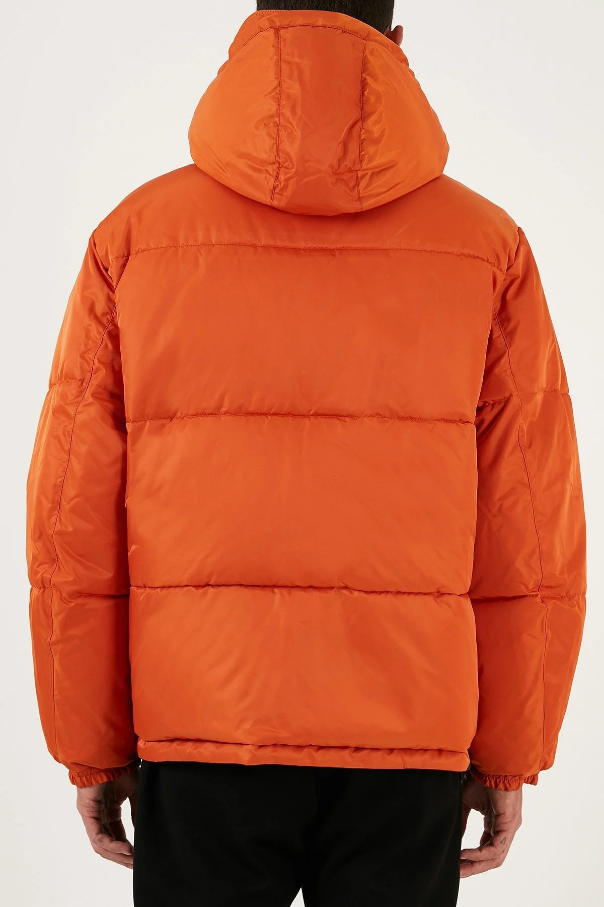 Armani Exchange Logolu Çıkarılabilir Kapüşonlu Çift Taraflı Erkek Mont 6RZB16 ZNJ7Z 52AJ SİYAH-TURUNCU - 3