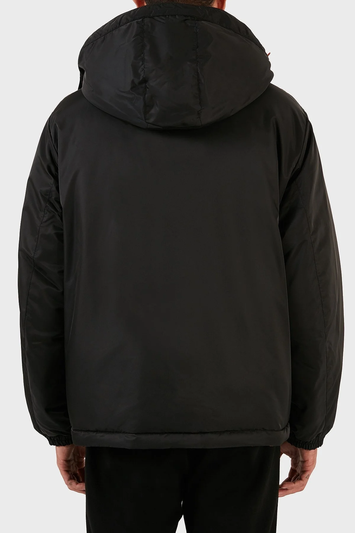 Armani Exchange Logolu Çıkarılabilir Kapüşonlu Çift Taraflı Erkek Mont 6RZB16 ZNJ7Z 52AJ SİYAH-TURUNCU - 4