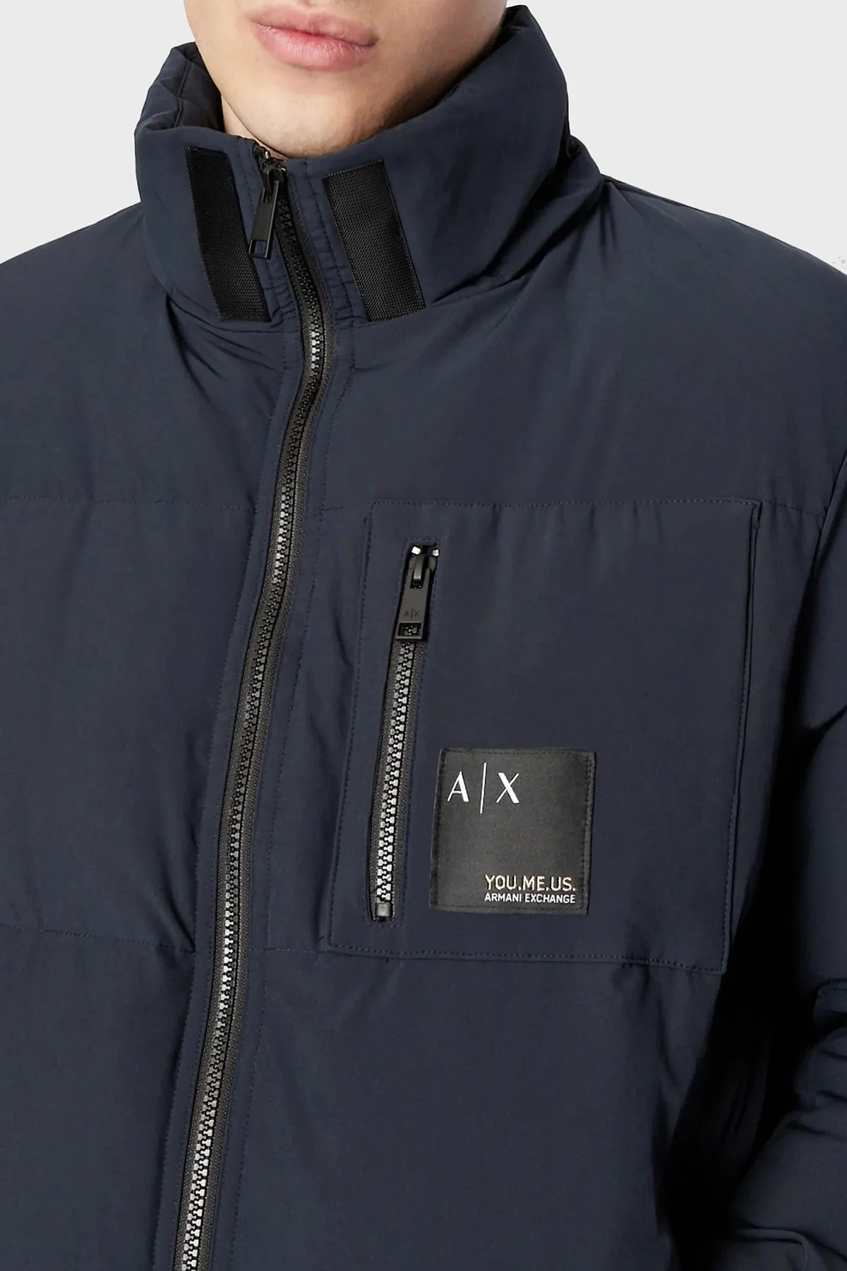 Armani Exchange Logolu Çıkarılabilir Kapüşonlu Regular Fit Erkek Mont 6LZB12 ZNICZ 1510 LACİVERT - 5