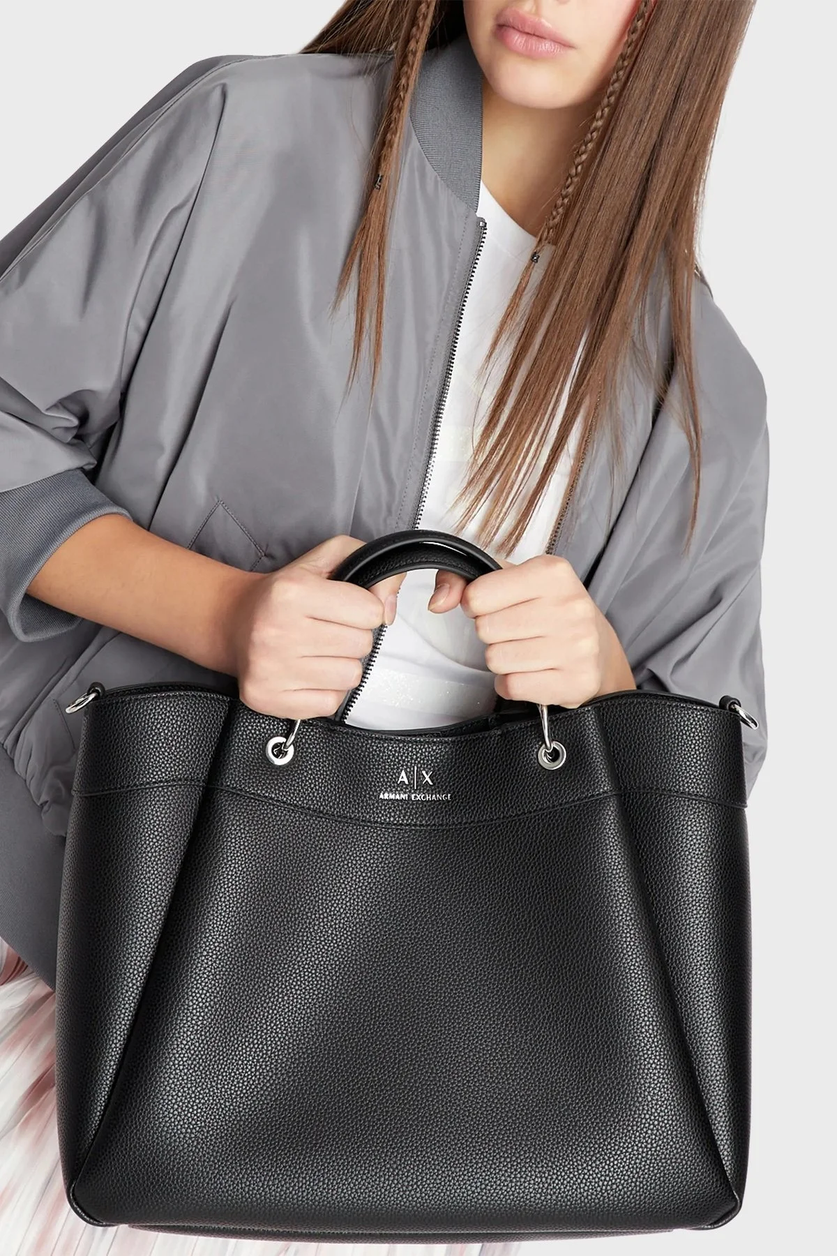 Armani Exchange Logolu Çıkarılabilir Omuz Askılı Bayan Çanta 942910 CC783 00020 SİYAH - 2