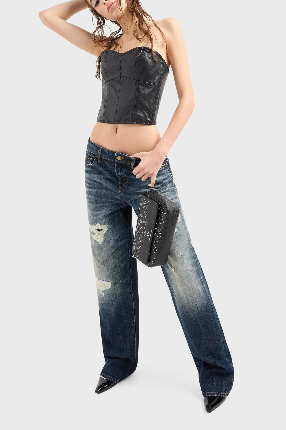 Armani Exchange Logolu Çıkarılabilir Omuz Askılı Bayan Çanta 942912 4F796 00020 SİYAH - 2