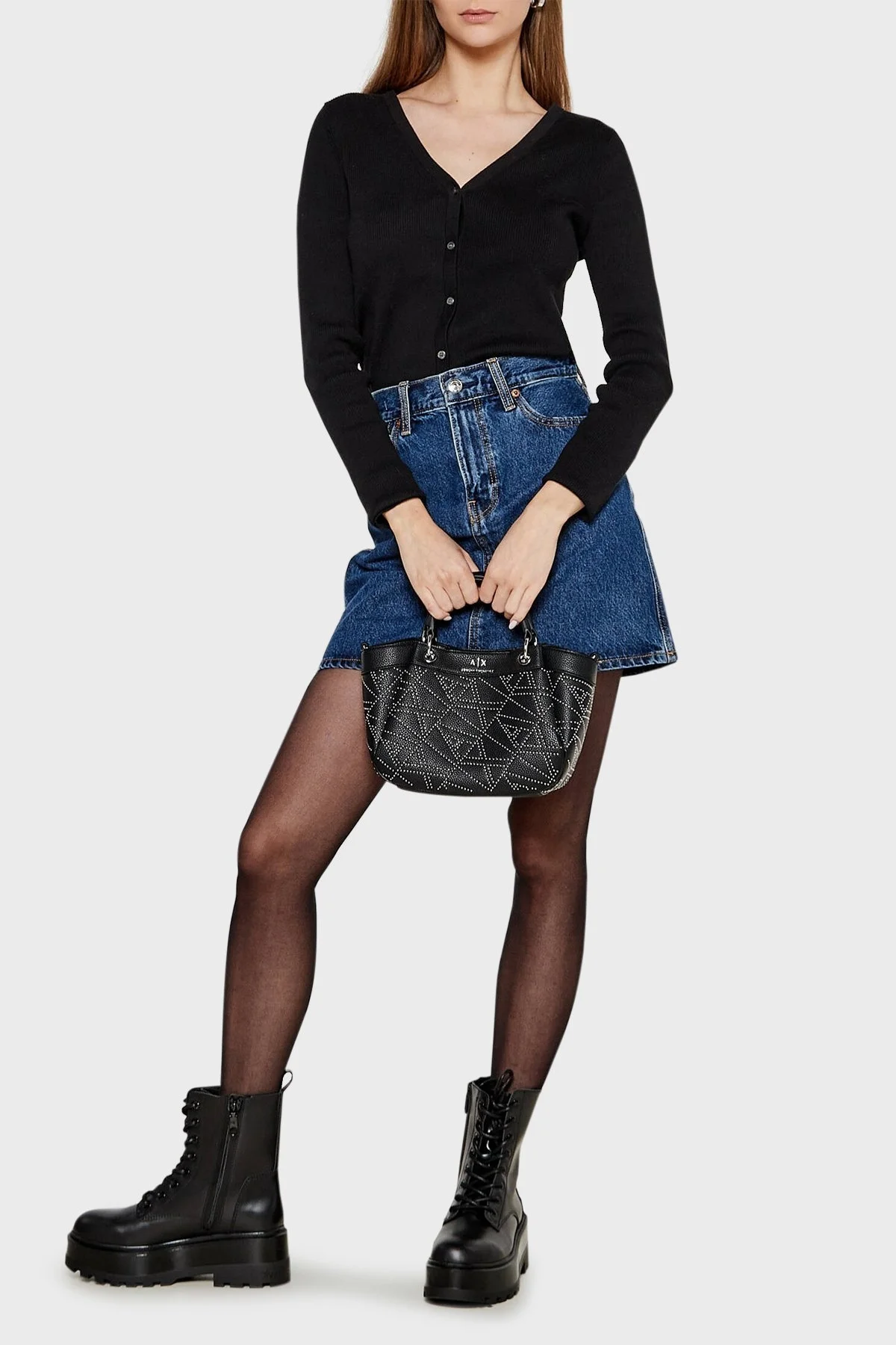 Armani Exchange Logolu Çıkarılabilir Omuz Askılı Bayan Çanta 942927 4F796 00020 SİYAH - 2