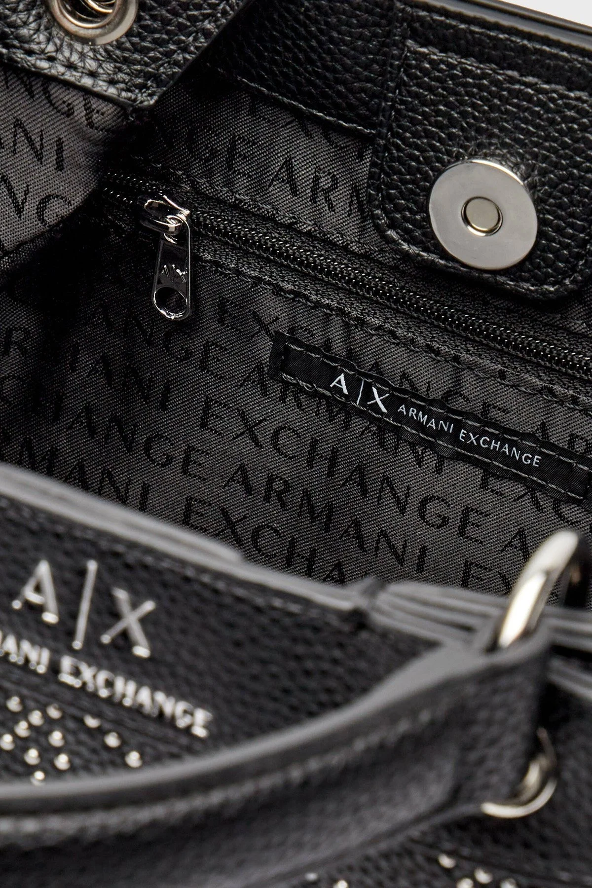 Armani Exchange Logolu Çıkarılabilir Omuz Askılı Bayan Çanta 942927 4F796 00020 SİYAH - 6