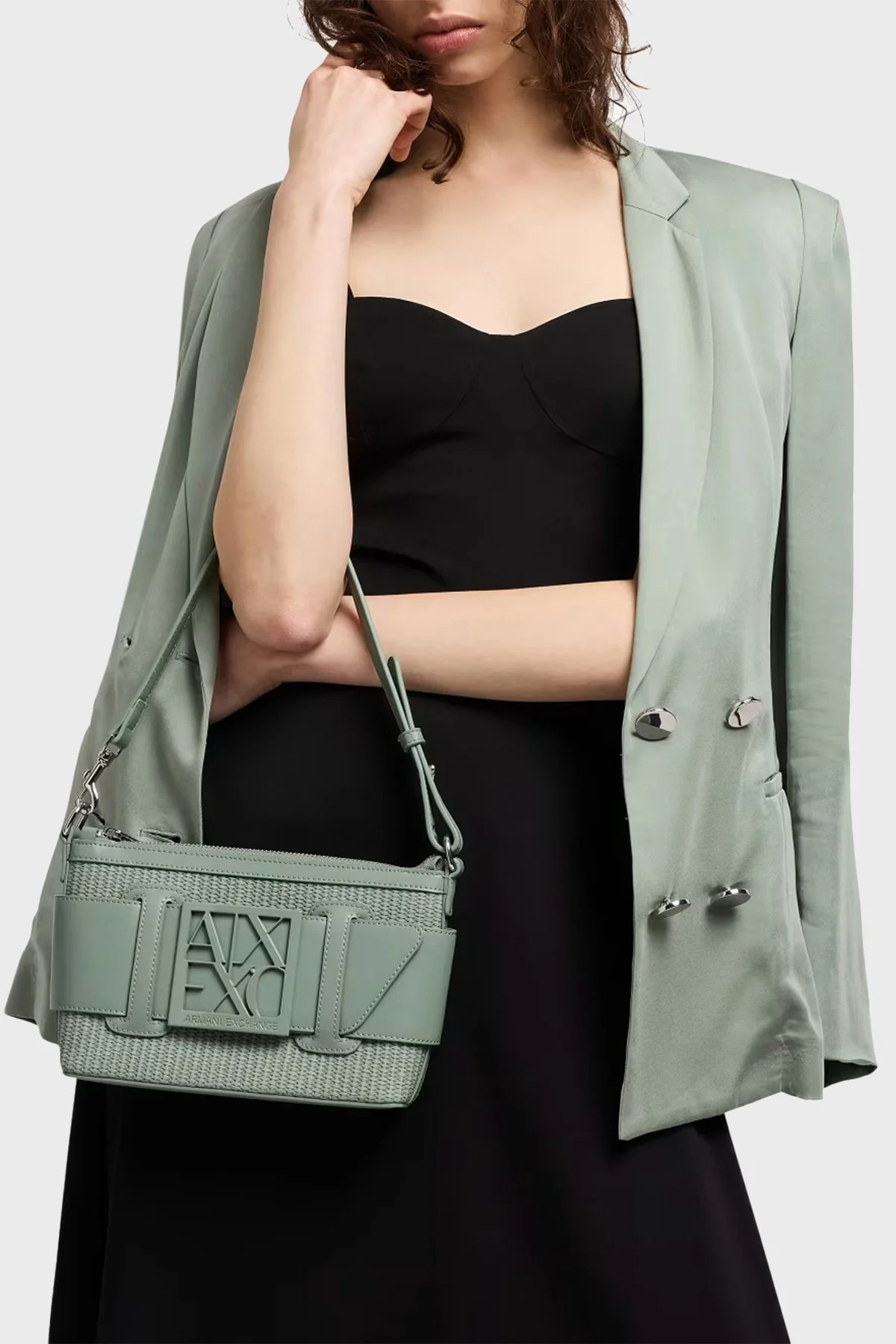 Armani Exchange Logolu Çıkarılabilir Omuz Askılı Bayan Çanta XW000921 AF13673 U7231 HAKİ - 6