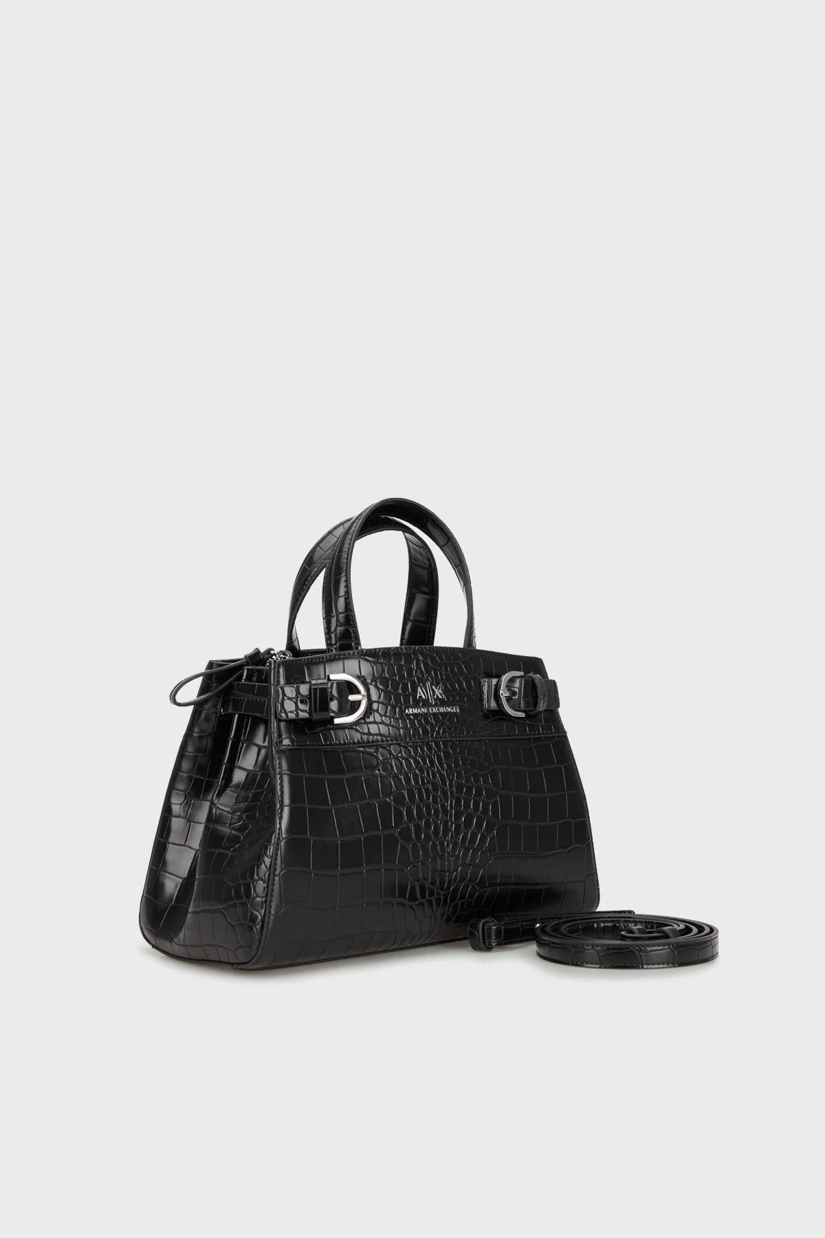 Armani Exchange Logolu Çıkarılabilir Omuz Askılı Krokodil Tote Bayan Çanta 949136 4R752 00020 SİYAH - 2