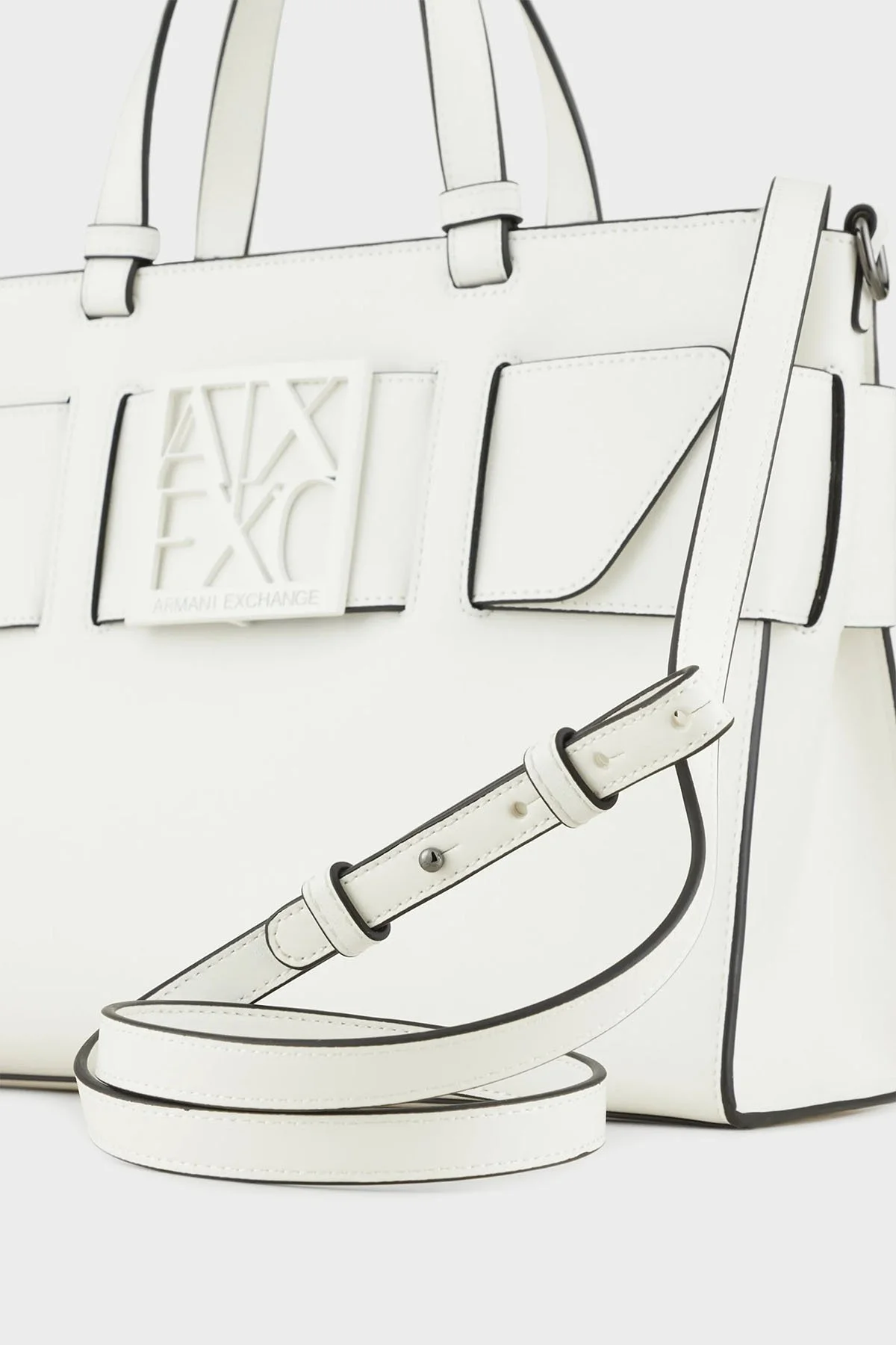 Armani Exchange Logolu Çıkarılabilir Uzatma Askılı Bayan Çanta 942689 0A874 26410 BEYAZ - 3
