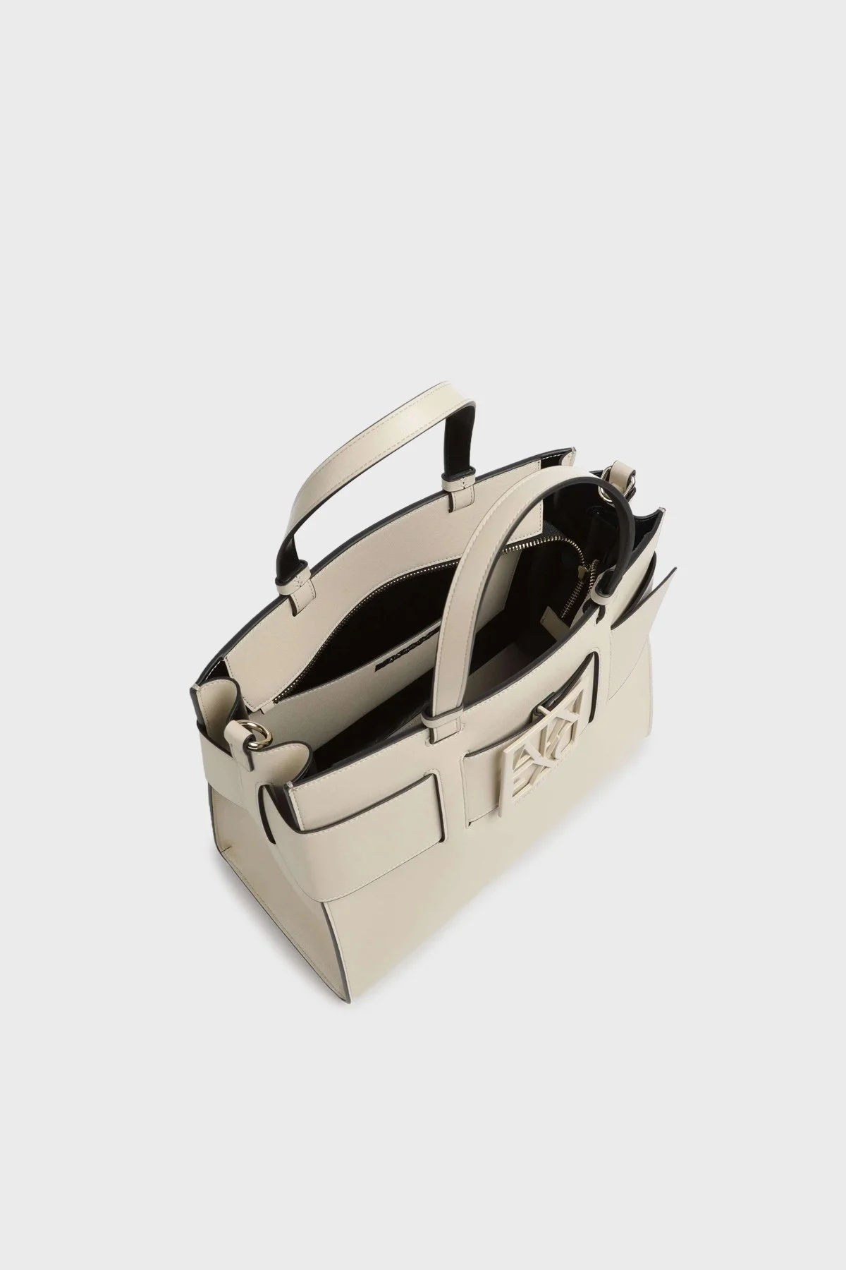 Armani Exchange Logolu Çıkarılabilir ve Ayarlanabilir Uzatma Askılı Bayan Çanta 942689 0A874 11950 BEJ - 4