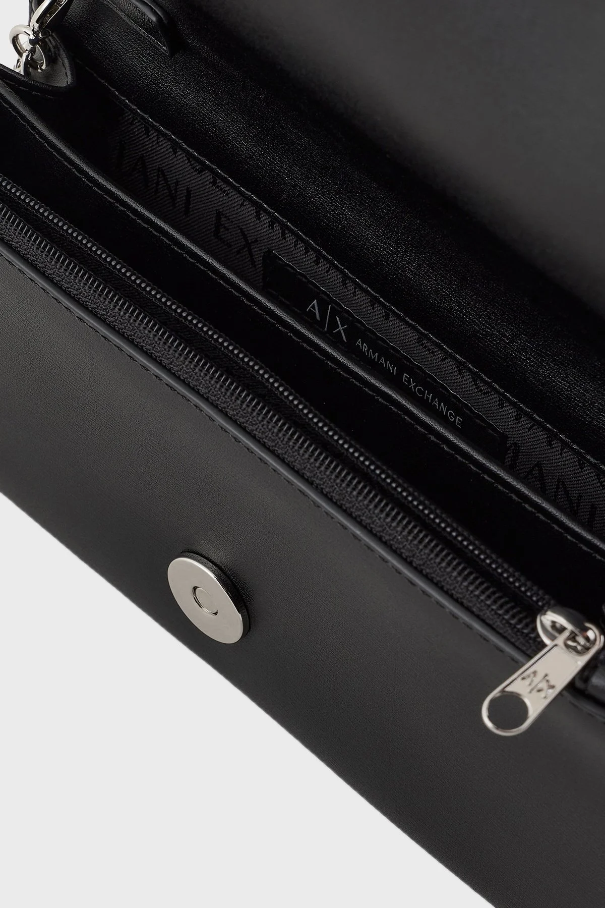 Armani Exchange Logolu Çıkarılabilir Zincir Askılı Bayan Cüzdan XW000358 AF12039 UC001 SİYAH - 7