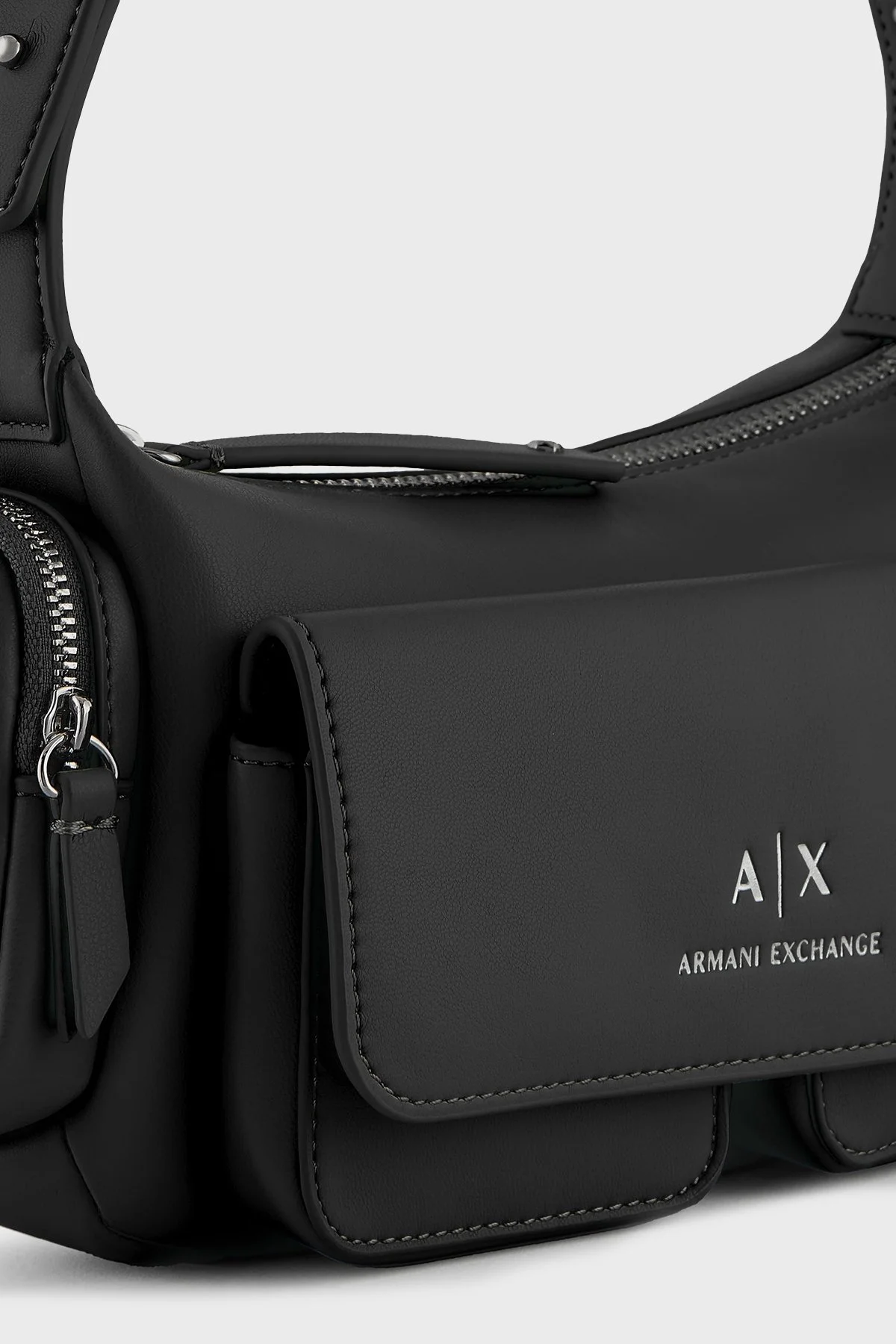 Armani Exchange Logolu Çoklu Cep Detaylı Bayan Çanta XW000405 AF12589 UC001 SİYAH - 12