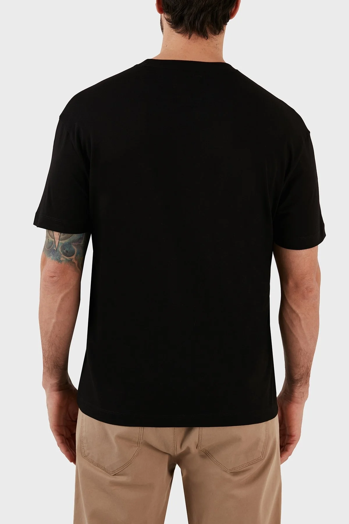 Armani Exchange Logolu Comfort Fit Bisiklet Yaka % 100 Pamuk Erkek T Shirt 8NZTPQ ZJH4Z 1200 SİYAH - 5