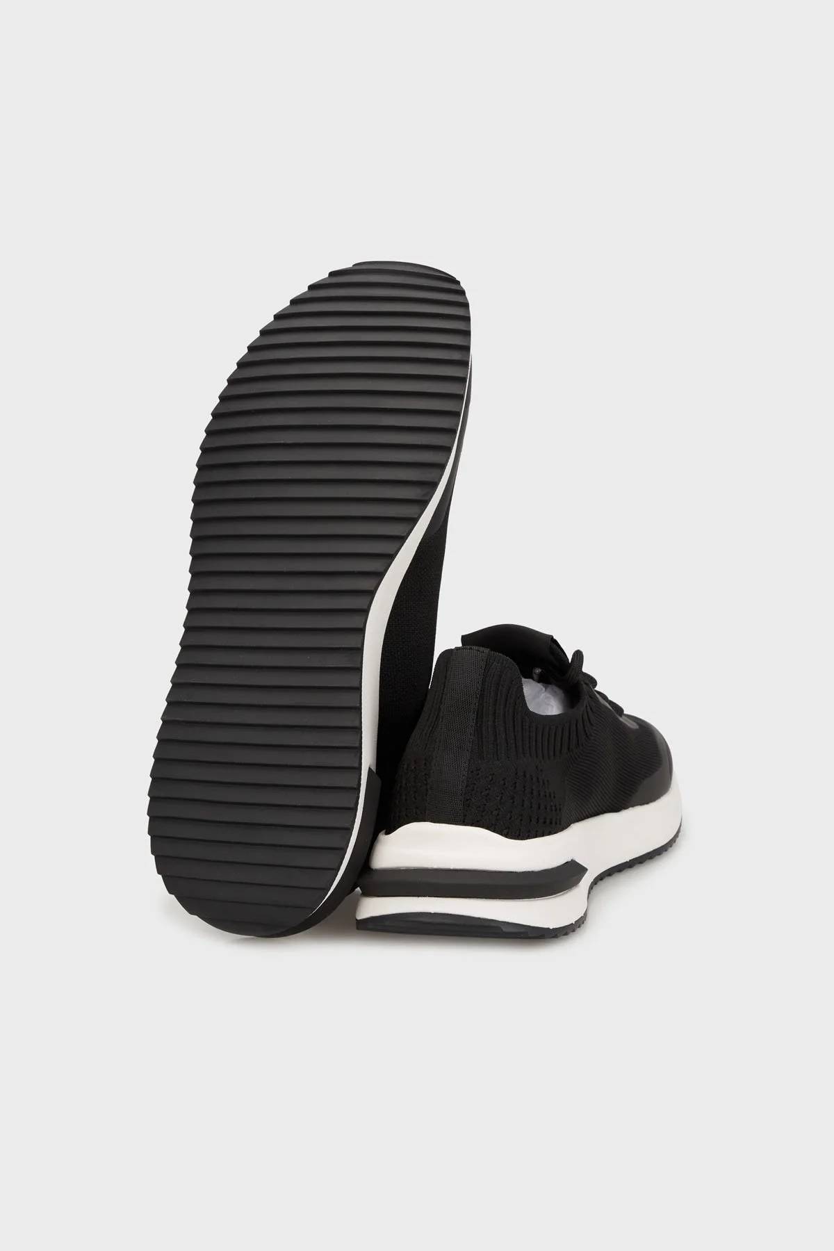 Armani Exchange Logolu Çorap Görünümlü Sneaker Erkek Ayakkabı XM001681 AF17358 UC001 SİYAH - 4