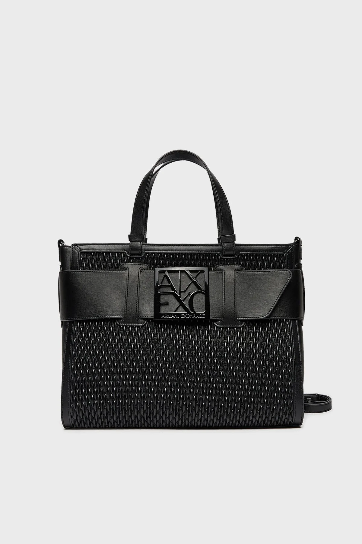Armani Exchange Logolu Delikli Çıkarılabilir Askılı Bayan Çanta 942689 4F798 00020 SİYAH - 1