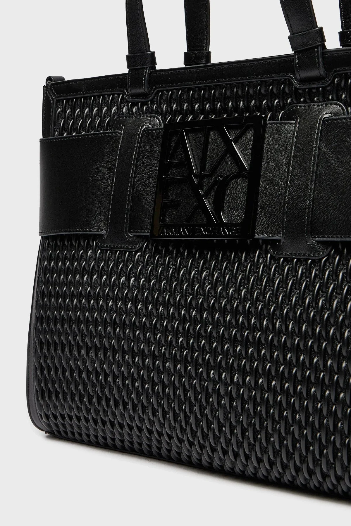 Armani Exchange Logolu Delikli Çıkarılabilir Askılı Bayan Çanta 942689 4F798 00020 SİYAH - 5