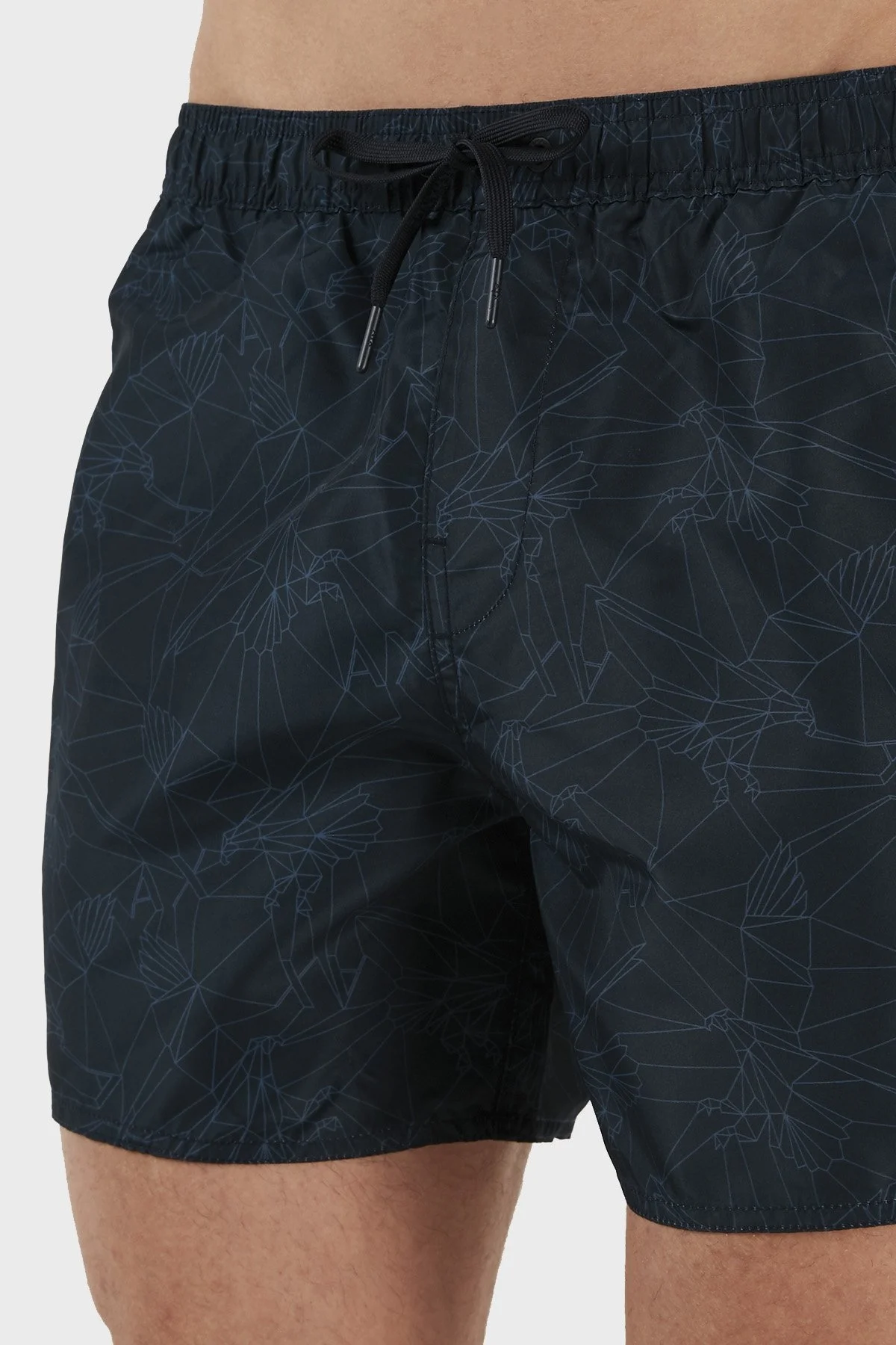 Armani Exchange Logolu Deniz Şortu Belden Bağlamalı Erkek Mayo Short 953001 3R624 54436 LACİVERT - 4