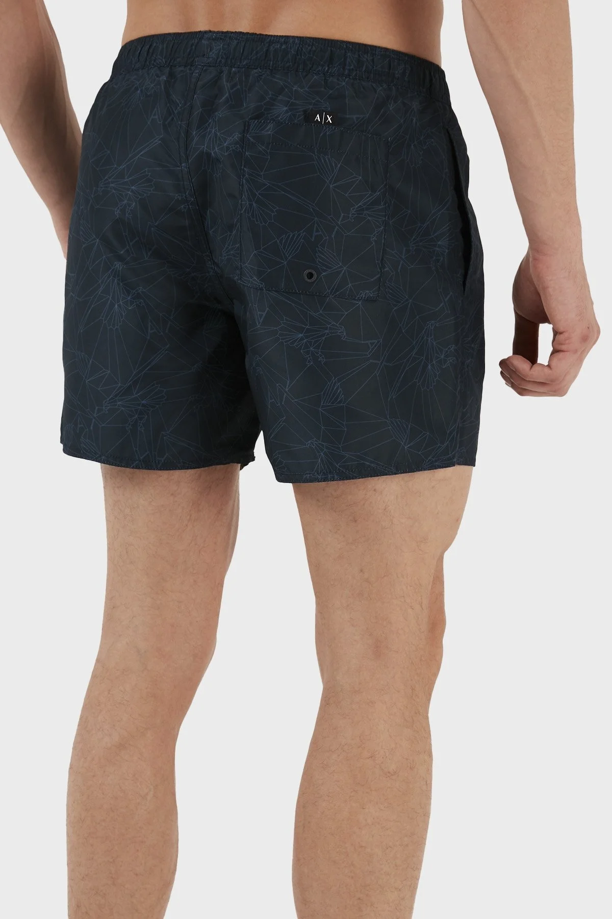 Armani Exchange Logolu Deniz Şortu Belden Bağlamalı Erkek Mayo Short 953001 3R624 54436 LACİVERT - 5