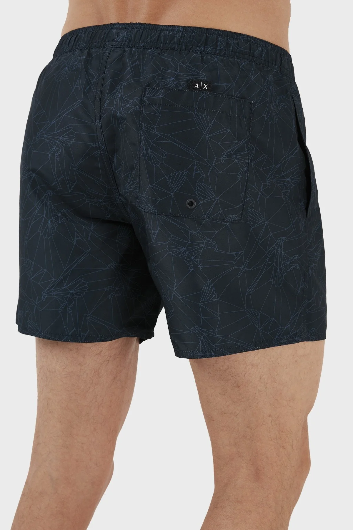 Armani Exchange Logolu Deniz Şortu Belden Bağlamalı Erkek Mayo Short 953001 3R624 54436 LACİVERT - 6