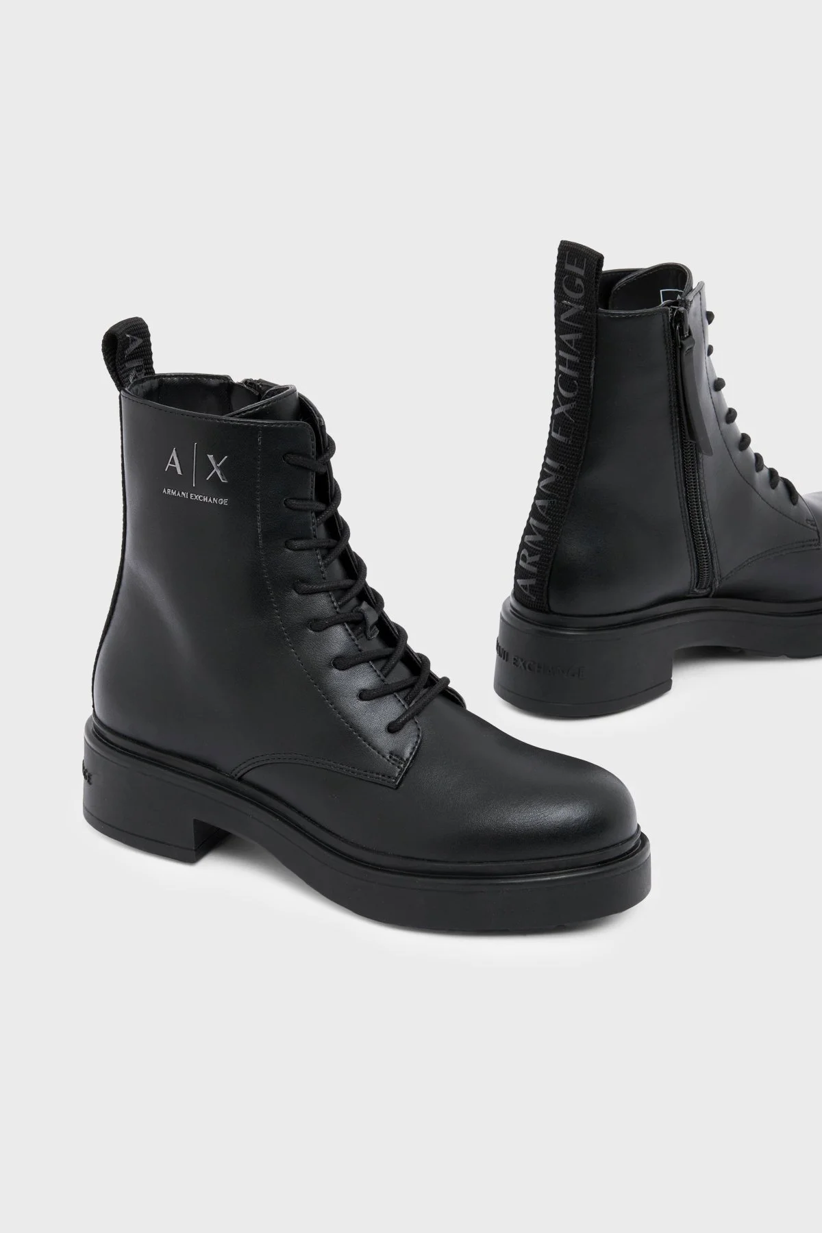Armani Exchange Logolu Deri Kadın Bot XW003090 AF11912 MZ715 Siyah - 4