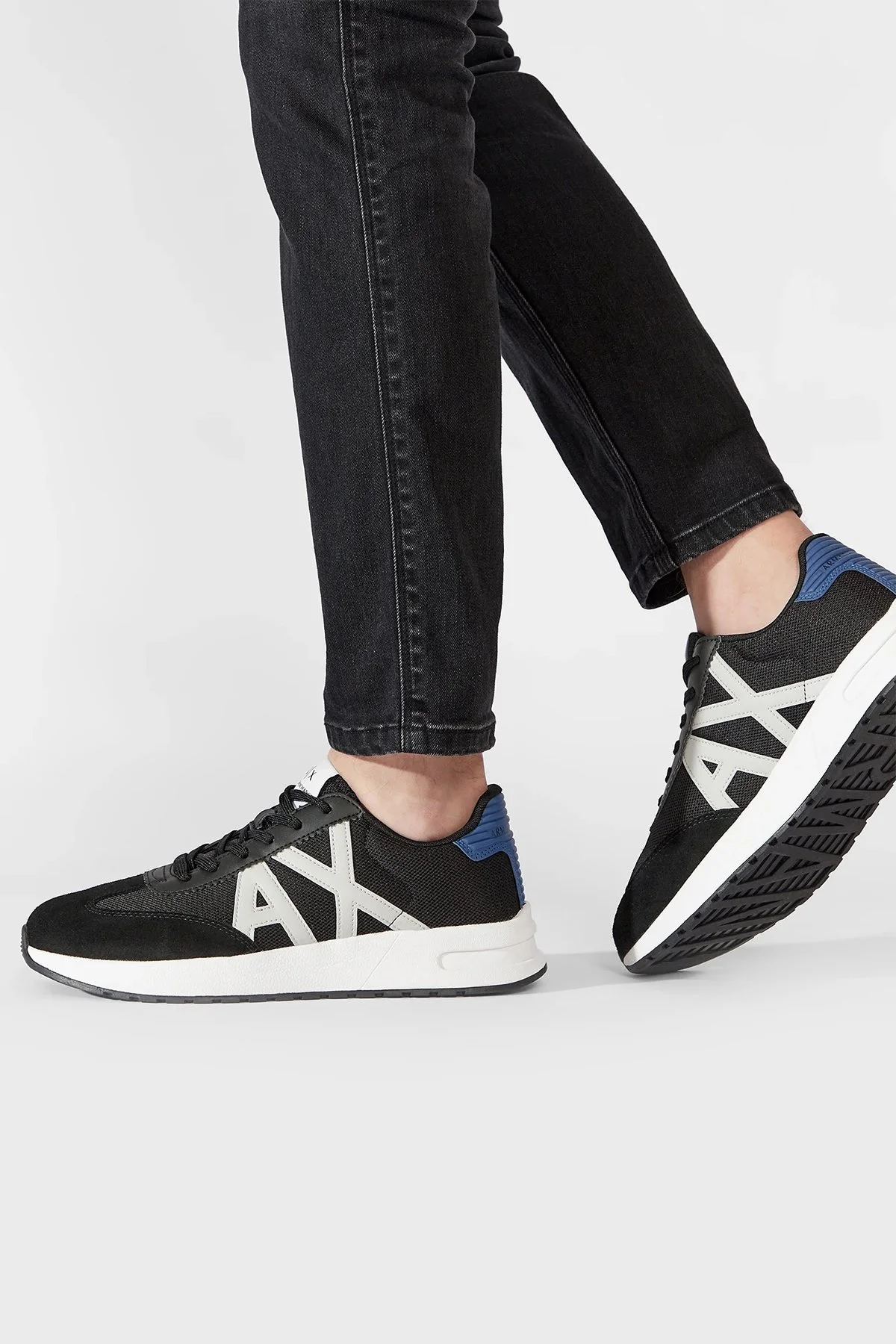 Armani Exchange Logolu Deri Sneaker Erkek Ayakkabı XUX071 XV527 S281 BEYAZ-GRİ - 2