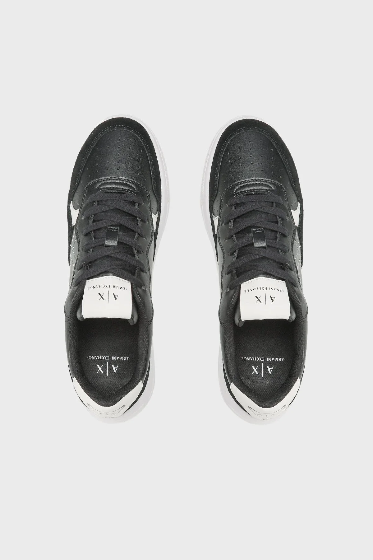 Armani Exchange Logolu Deri Sneaker Erkek Ayakkabı XUX148 XV601 K001 SİYAH - 4