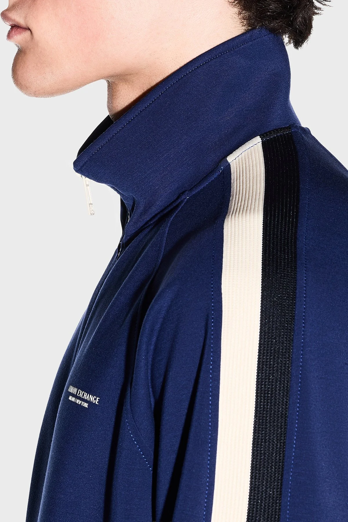 Armani Exchange Logolu Dik Yaka Fermuarlı Erkek Sweat XM002892 AF19936 UB095 Mavi - 7