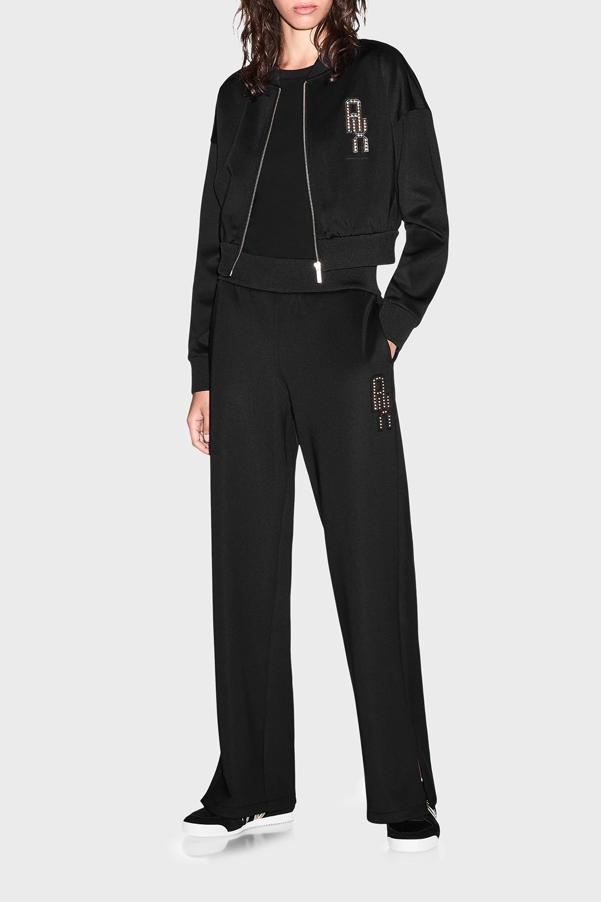 Armani Exchange Logolu Dik Yaka Slim Fit Kadın Sweat XW002411 AF25526 UC001 Siyah - 5