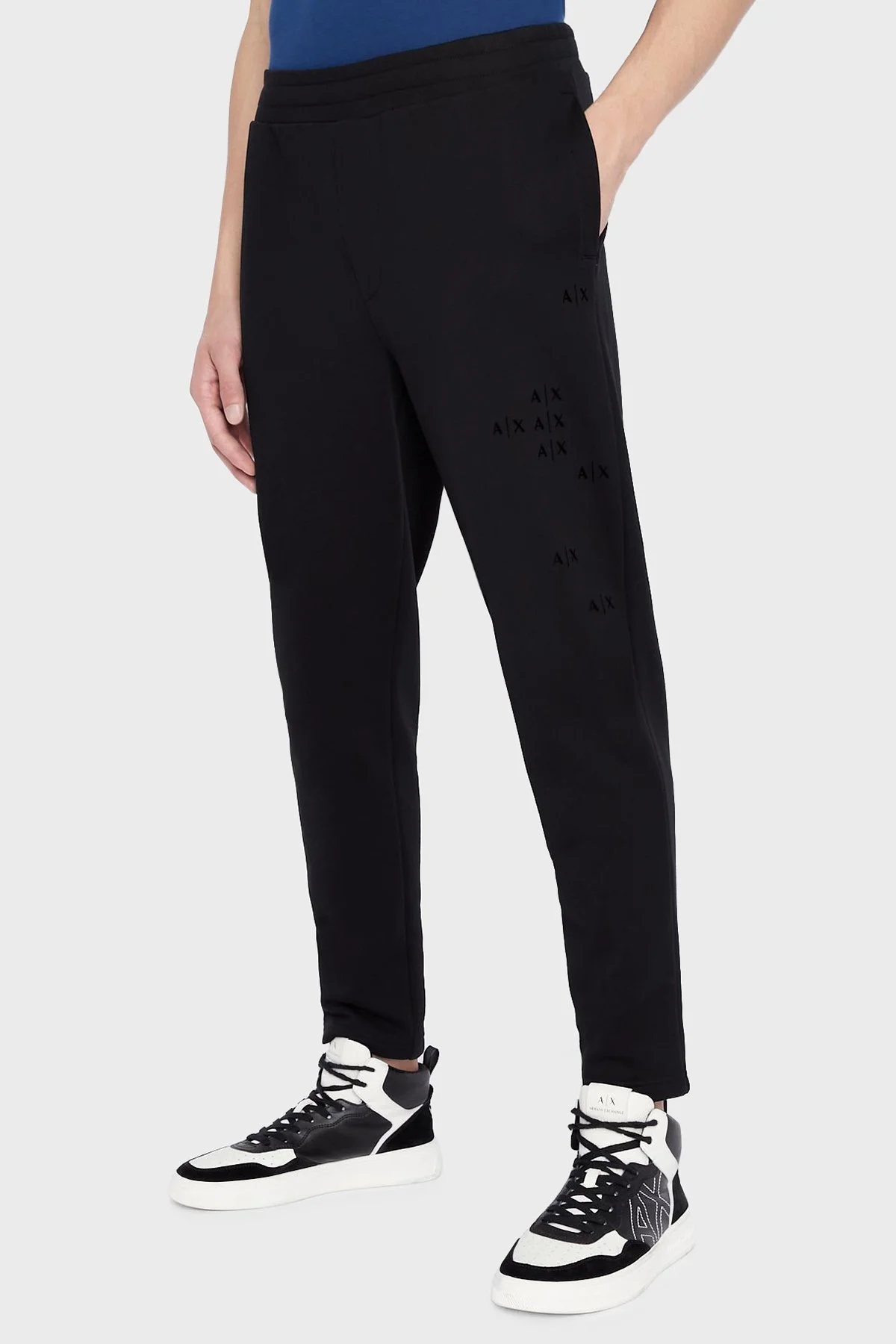 Armani Exchange Logolu Elastik Bel Bantlı Regular Fit Pamuklu Jogger Erkek Pantolon 6LZPAS ZJBWZ 1200 SİYAH - 2