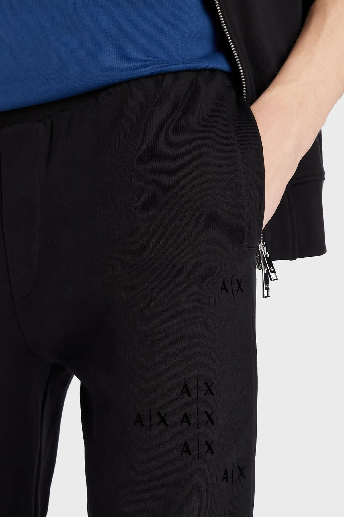 Armani Exchange Logolu Elastik Bel Bantlı Regular Fit Pamuklu Jogger Erkek Pantolon 6LZPAS ZJBWZ 1200 SİYAH - 3