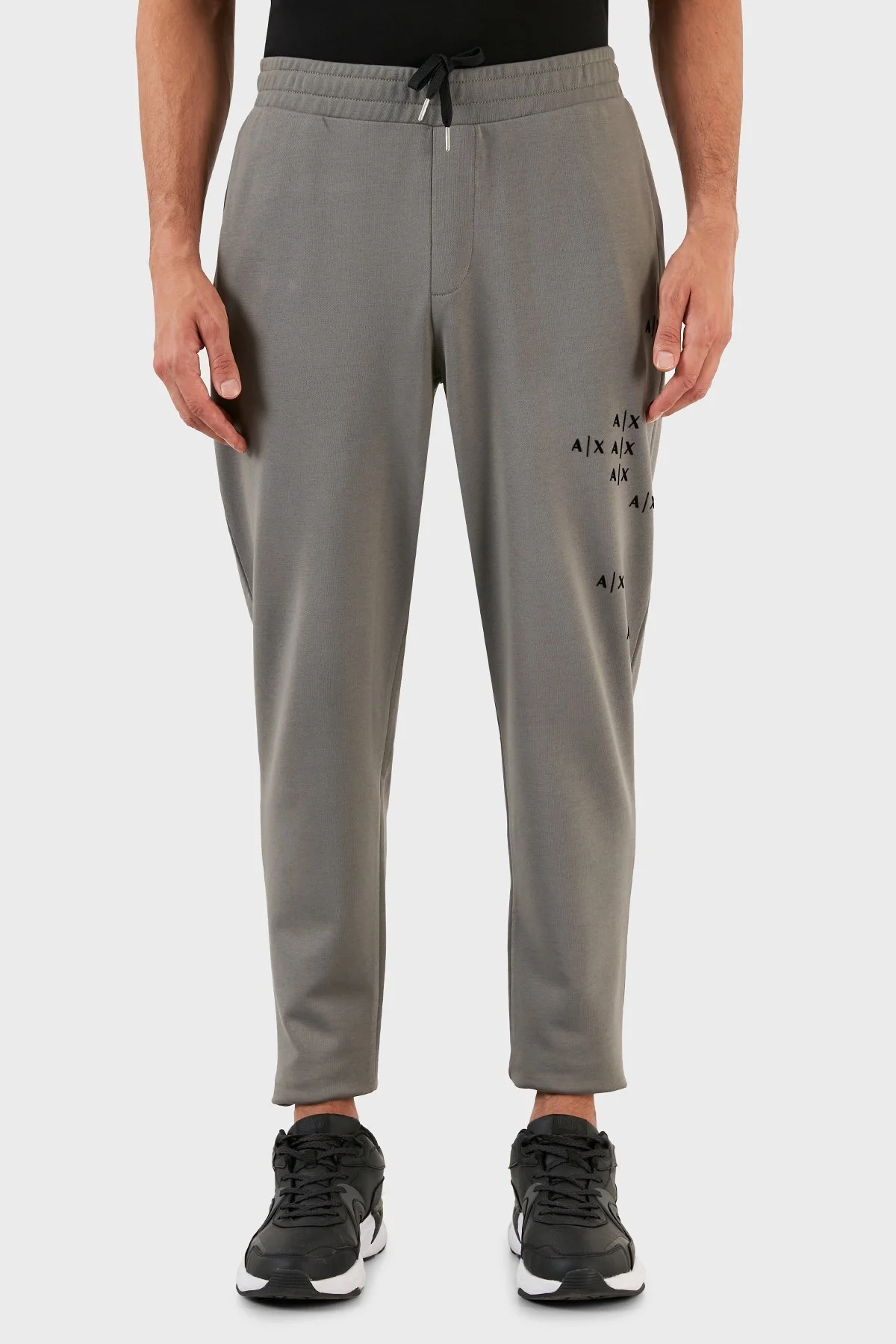 Armani Exchange Logolu Elastik Bel Bantlı Regular Fit Pamuklu Jogger Erkek Pantolon 6LZPAS ZJBWZ 1979 GRİ - 9