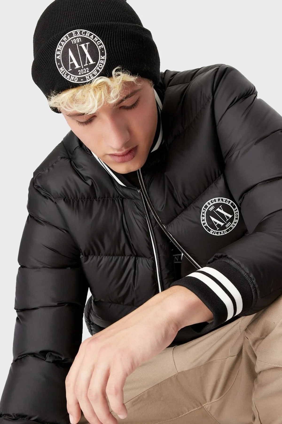Armani Exchange Logolu Erkek Bere 954674 2F310 00020 SİYAH - 2