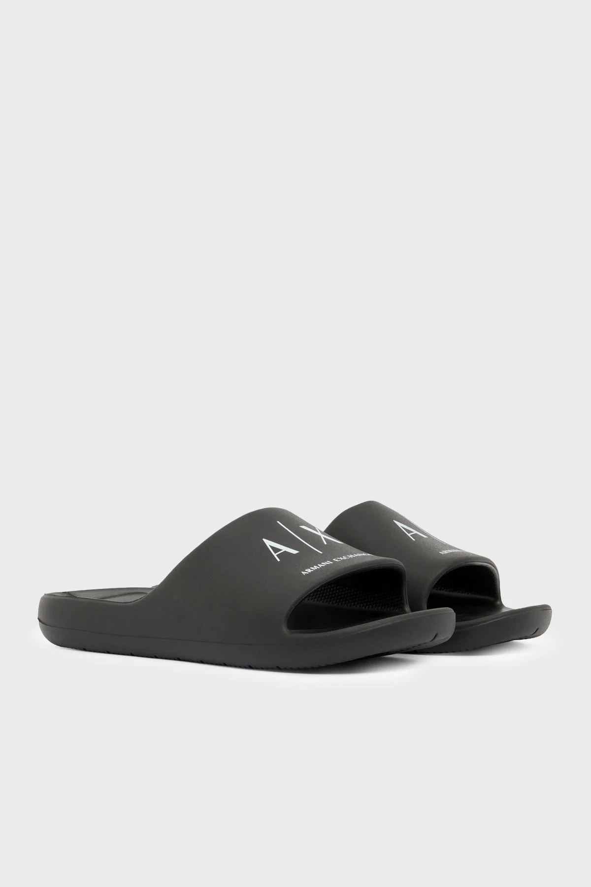 Armani Exchange Logolu Erkek Terlik XM002744 AF23456 MC011 Siyah Beyaz - 2