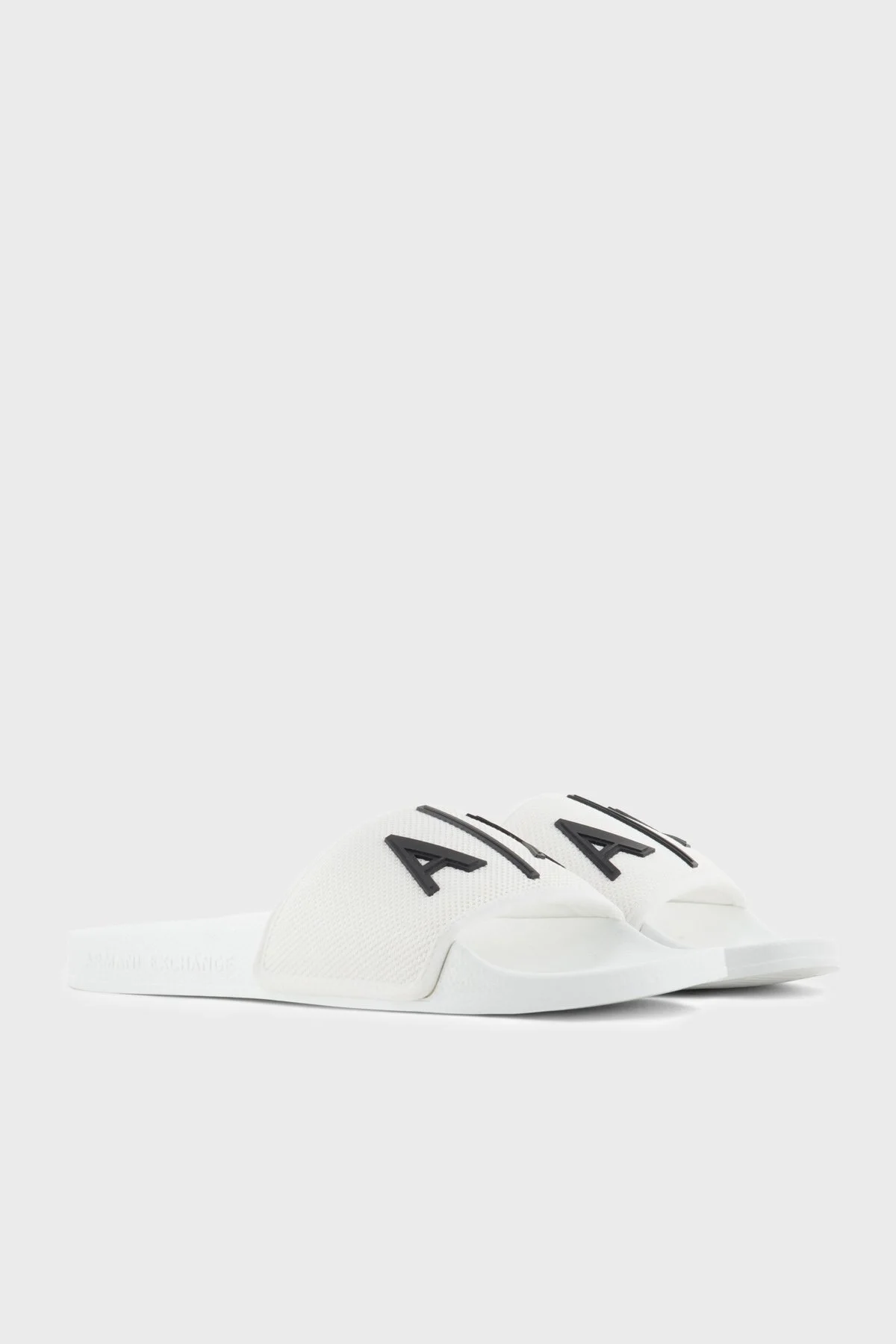 Armani Exchange Logolu Erkek Terlik XUP001 XV820 K488 BEYAZ-SİYAH - 2