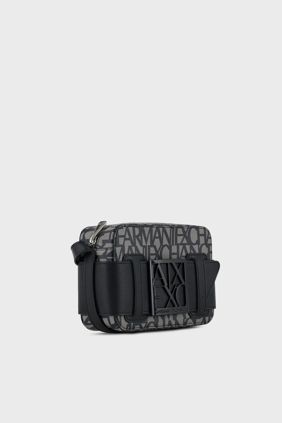 Armani Exchange Logolu Fermuarlı Kadın Çanta 942699 3F742 00850 SİYAH-GRİ - 6